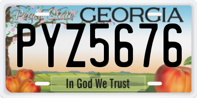 GA license plate PYZ5676