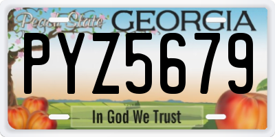 GA license plate PYZ5679