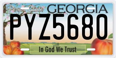 GA license plate PYZ5680