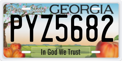 GA license plate PYZ5682