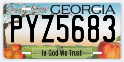 GA license plate PYZ5683