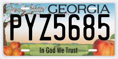 GA license plate PYZ5685