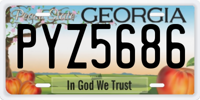 GA license plate PYZ5686