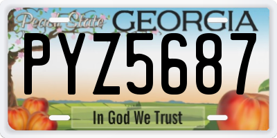 GA license plate PYZ5687