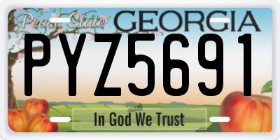 GA license plate PYZ5691