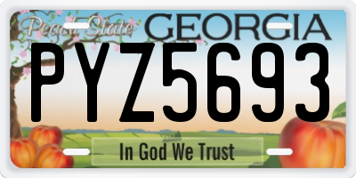 GA license plate PYZ5693