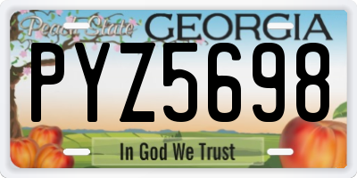 GA license plate PYZ5698
