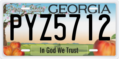 GA license plate PYZ5712