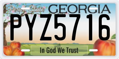 GA license plate PYZ5716