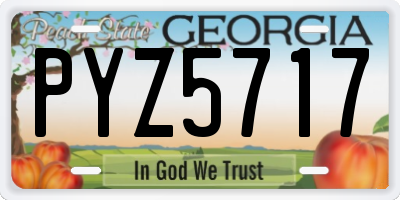 GA license plate PYZ5717