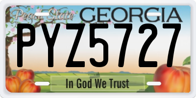 GA license plate PYZ5727