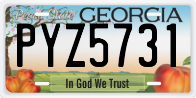 GA license plate PYZ5731
