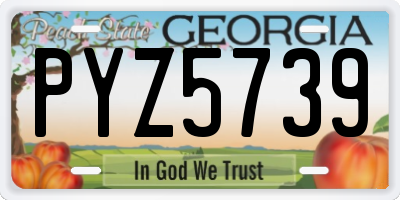 GA license plate PYZ5739