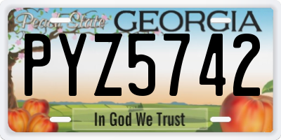GA license plate PYZ5742