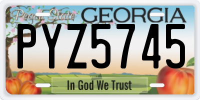 GA license plate PYZ5745