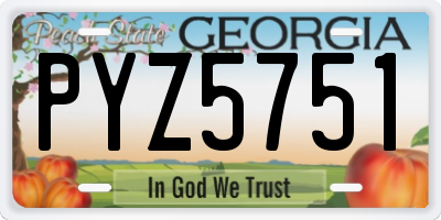 GA license plate PYZ5751