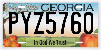 GA license plate PYZ5760