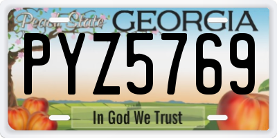 GA license plate PYZ5769