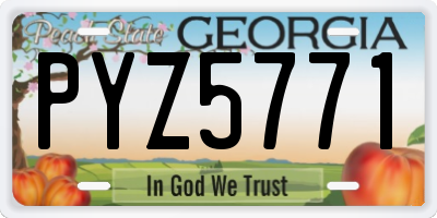 GA license plate PYZ5771