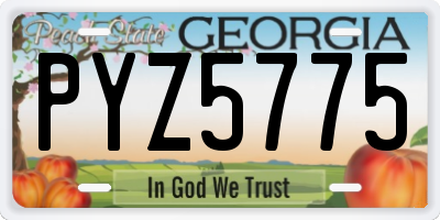 GA license plate PYZ5775