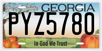 GA license plate PYZ5780