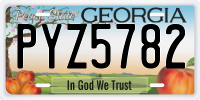 GA license plate PYZ5782