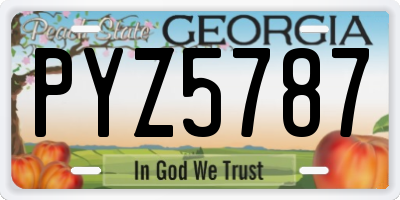 GA license plate PYZ5787