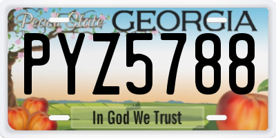 GA license plate PYZ5788