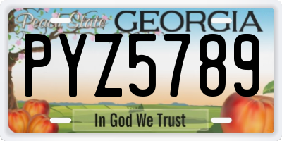 GA license plate PYZ5789