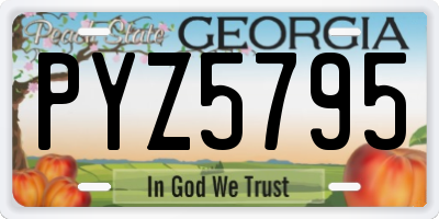 GA license plate PYZ5795
