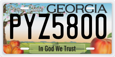 GA license plate PYZ5800