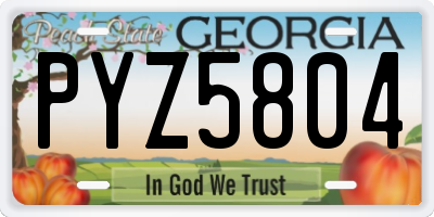 GA license plate PYZ5804