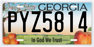 GA license plate PYZ5814