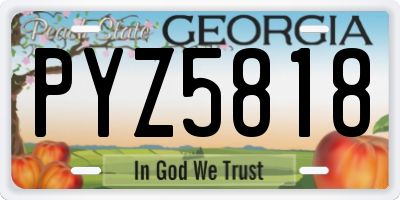 GA license plate PYZ5818
