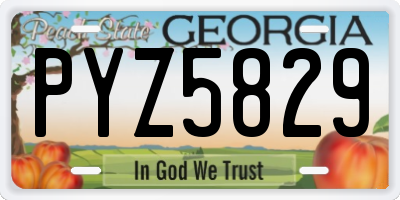 GA license plate PYZ5829