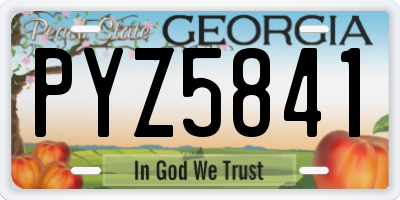 GA license plate PYZ5841