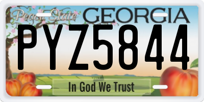 GA license plate PYZ5844