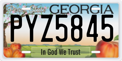 GA license plate PYZ5845