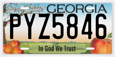 GA license plate PYZ5846