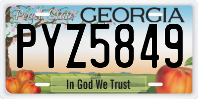 GA license plate PYZ5849