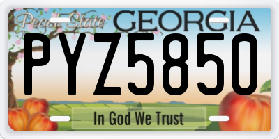 GA license plate PYZ5850