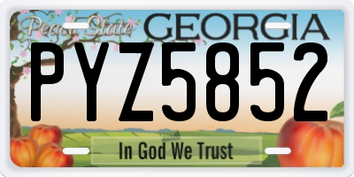GA license plate PYZ5852