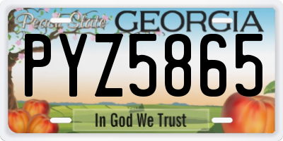 GA license plate PYZ5865