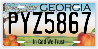 GA license plate PYZ5867