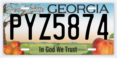 GA license plate PYZ5874