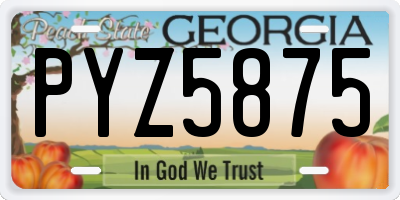 GA license plate PYZ5875