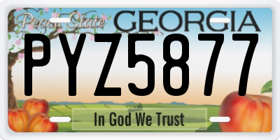 GA license plate PYZ5877