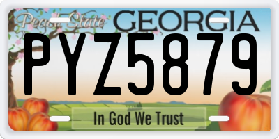 GA license plate PYZ5879