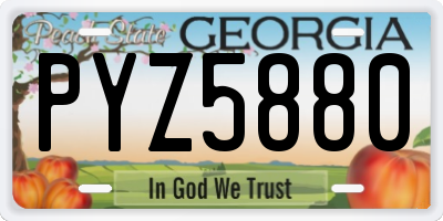 GA license plate PYZ5880