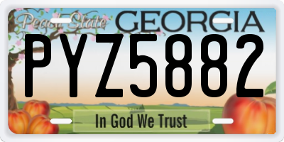 GA license plate PYZ5882